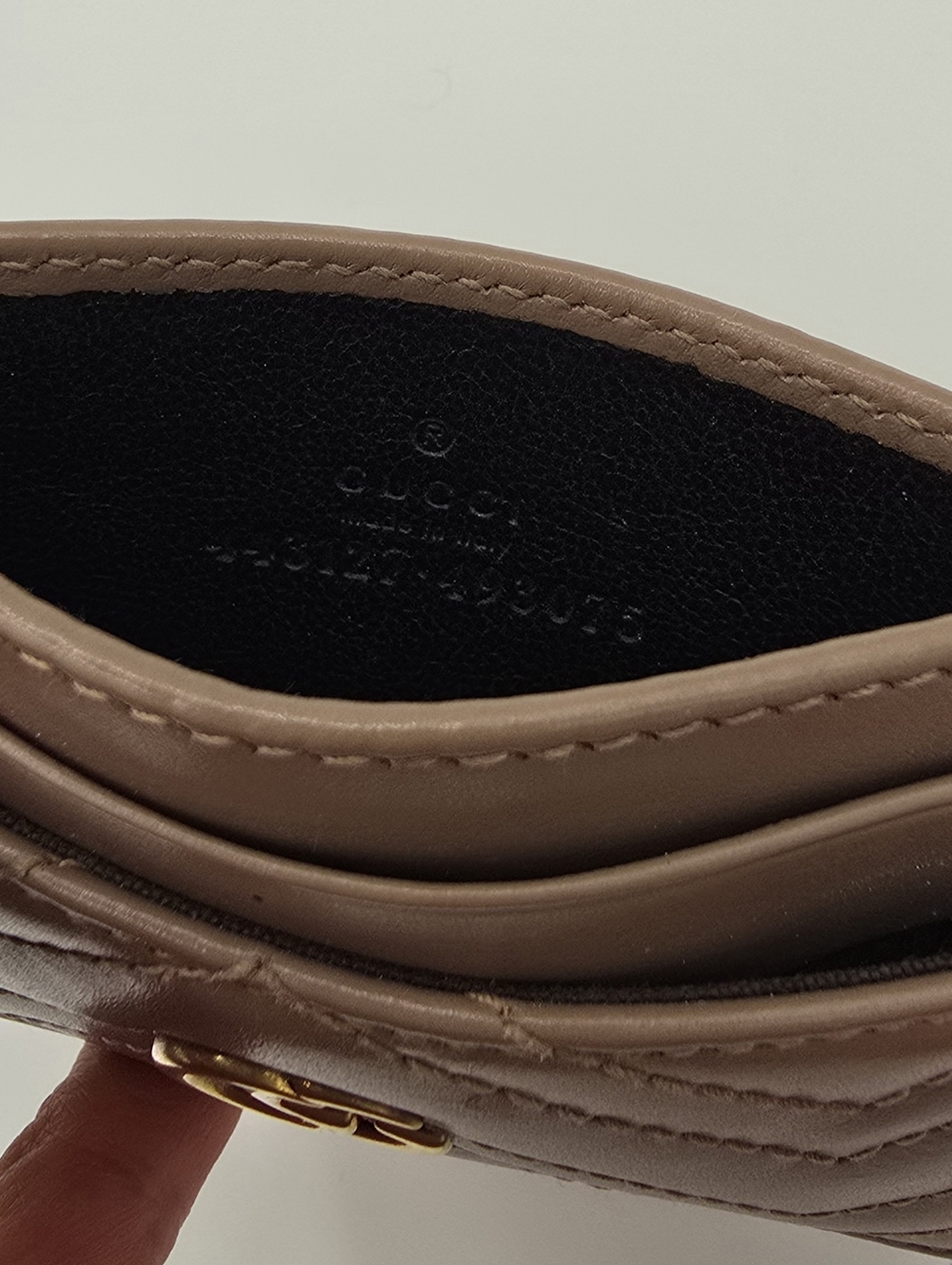 Gucci GG Marmont Dusty Pink Leather Card Case with Gold Double G - Picture 7 of 10